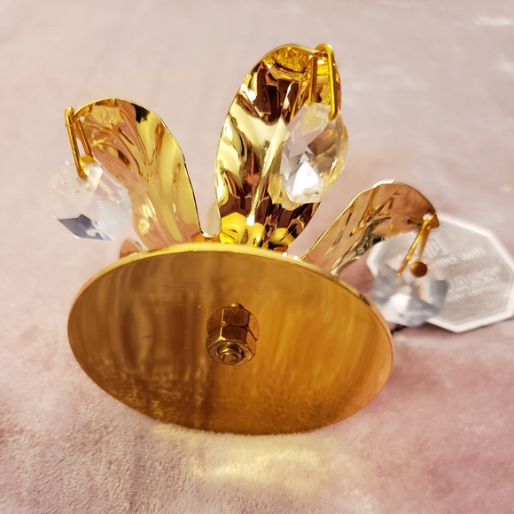 NIB Crystal Temptations 24K Gold Plated Candlestick Holder - Picture 9 of 12